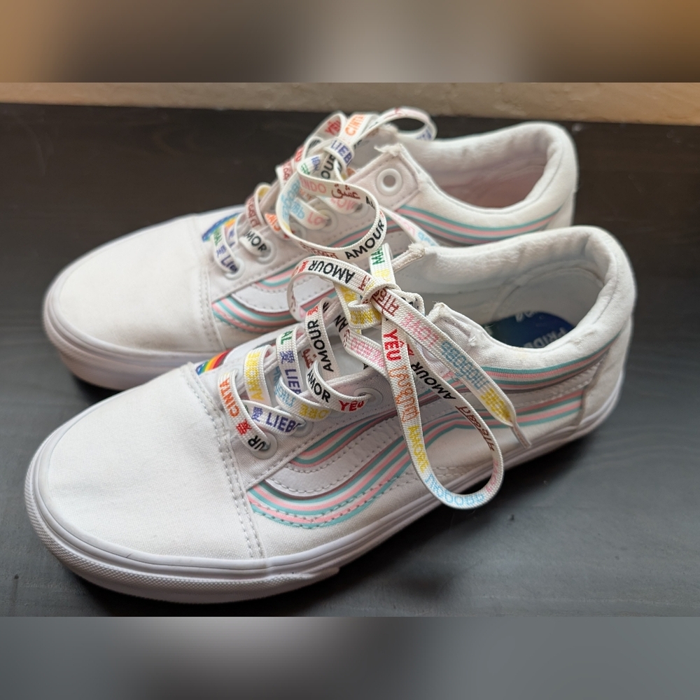 LIMITED EDITION Vans Old Skool Pride, Rainbow Skate Shoes Women's 6.5, Men's  5